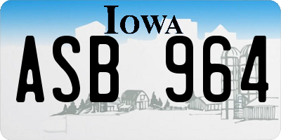 IA license plate ASB964