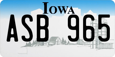 IA license plate ASB965