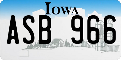 IA license plate ASB966