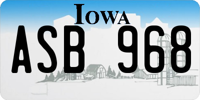 IA license plate ASB968