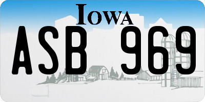 IA license plate ASB969