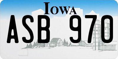 IA license plate ASB970