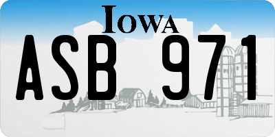 IA license plate ASB971