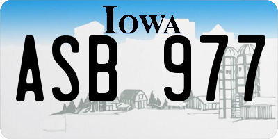 IA license plate ASB977