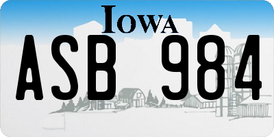 IA license plate ASB984