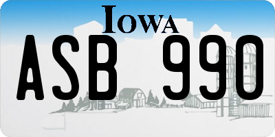 IA license plate ASB990