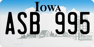 IA license plate ASB995