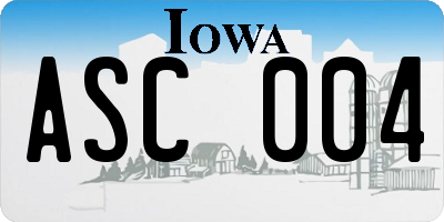 IA license plate ASC004
