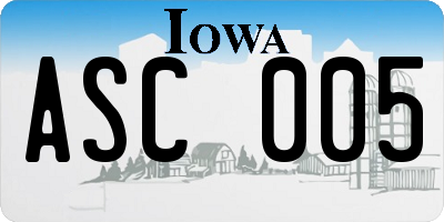 IA license plate ASC005