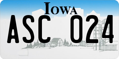 IA license plate ASC024