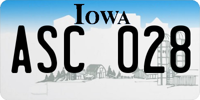 IA license plate ASC028