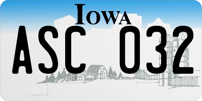 IA license plate ASC032