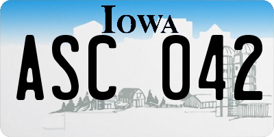 IA license plate ASC042