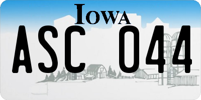 IA license plate ASC044