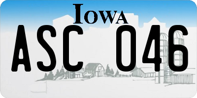 IA license plate ASC046