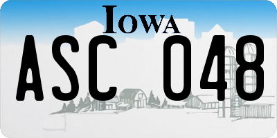 IA license plate ASC048