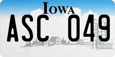 IA license plate ASC049