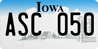 IA license plate ASC050