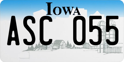 IA license plate ASC055