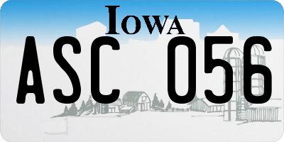 IA license plate ASC056