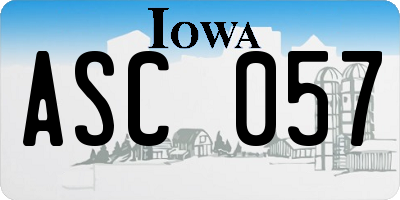 IA license plate ASC057