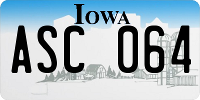IA license plate ASC064