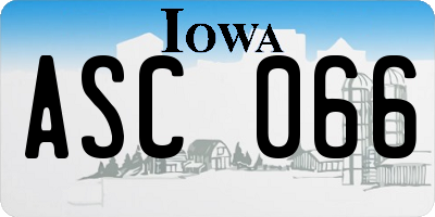 IA license plate ASC066