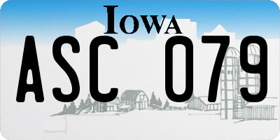 IA license plate ASC079