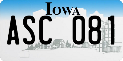 IA license plate ASC081