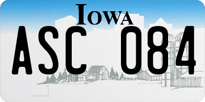 IA license plate ASC084