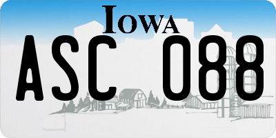 IA license plate ASC088