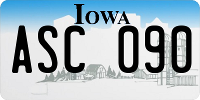 IA license plate ASC090
