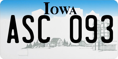 IA license plate ASC093