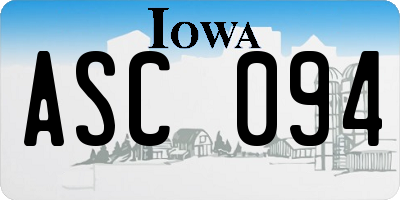 IA license plate ASC094