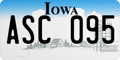 IA license plate ASC095
