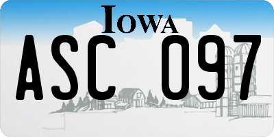 IA license plate ASC097
