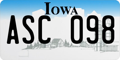 IA license plate ASC098