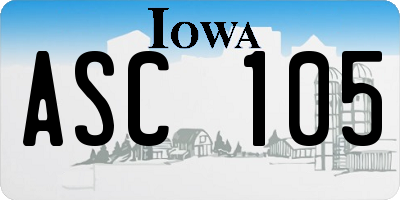 IA license plate ASC105