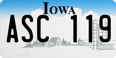 IA license plate ASC119