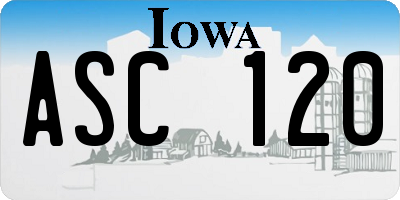 IA license plate ASC120