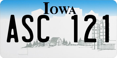 IA license plate ASC121