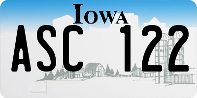 IA license plate ASC122