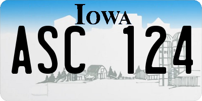 IA license plate ASC124