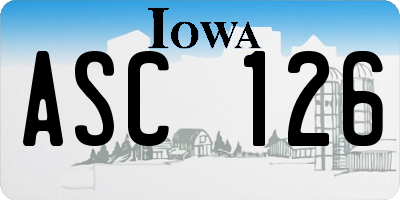 IA license plate ASC126