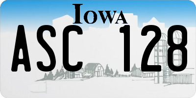 IA license plate ASC128