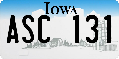 IA license plate ASC131