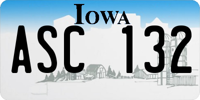IA license plate ASC132