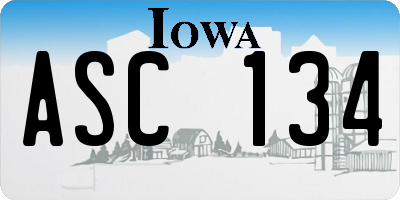 IA license plate ASC134