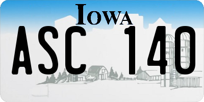 IA license plate ASC140