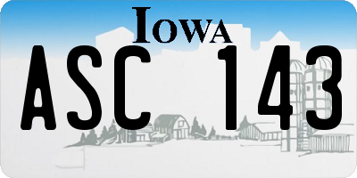 IA license plate ASC143